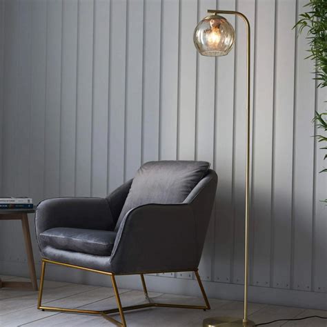Champagne Lustre Glass Globe Floor Lamp