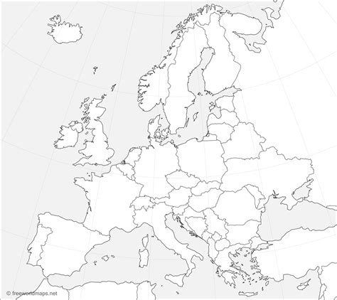 Europe Map Printable Blank