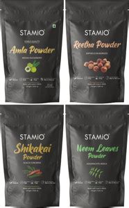 STAMIO Amla Reetha Shikakai Neem Powder 1 Kg Combo Pack for Hair Care ...