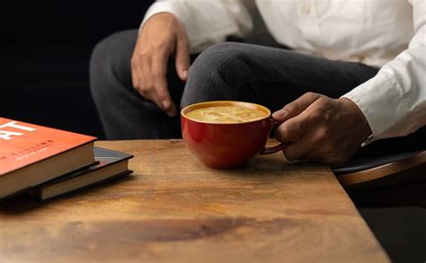 Buy Shay Large Ceramic Coffee Cup Set of 2, Burgundy, 320ml ...