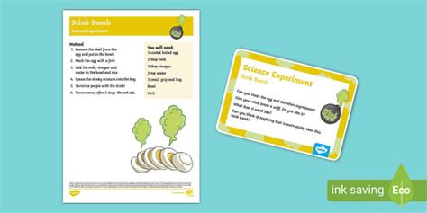 EYFS Stink Bomb Science Experiment and Prompt Card Pack