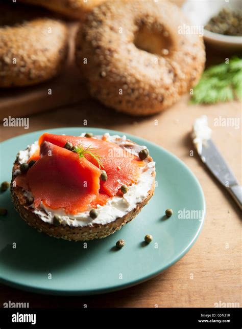 Lox cream cheese bagel hi-res stock photography and images - Alamy