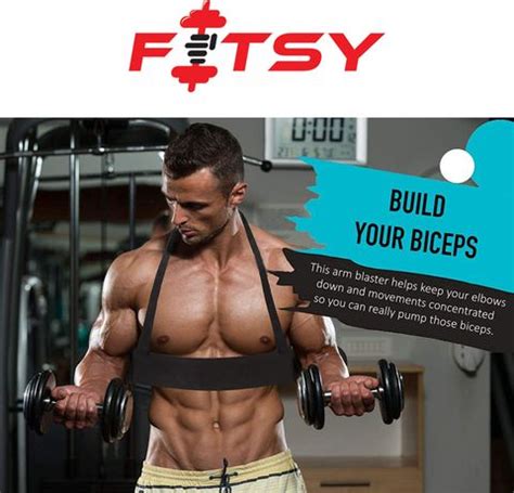 FITSY Heavy Duty Arm Blaster Bicep Belt with Padded Straps Arm Support ...
