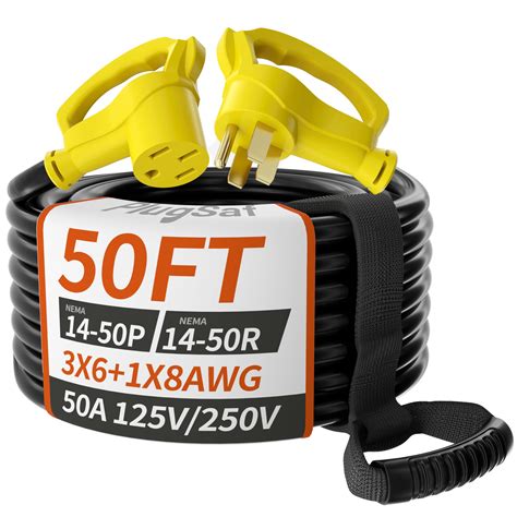 50 FT 50 Amp RV/EV Extension Cord Outdoor with Grip Handle, 4 Prong ...