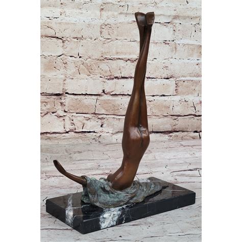 Bloomsbury Market Aydeliz Surrealist Abstract Art Bronze Sculpture of Upside Down Nude Female ...