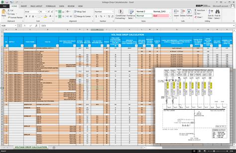 Image result for Voltage Drop Calculation in a Single Line Diagram Example