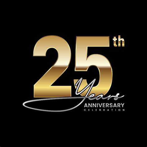 25-jähriges Jubiläum Luxus-Logo mit goldener Ring-Logo-Vektorvorlage ...