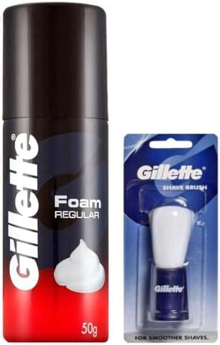 Gillette Classic Regular Pre Shave Foam - 50 g & Gillette Shaving Brush ...