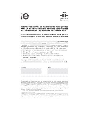 Fillable Online albuquerque cervantes DECLARACION JURADA DE ...