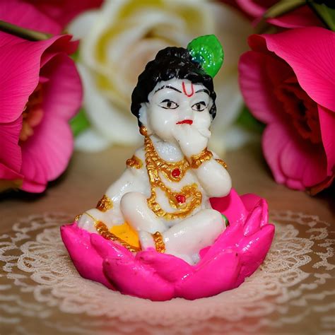 Buy Salvus APP SOLUTIONS Marble Dust Makhan Chor Laddu Gopal Sitting on ...
