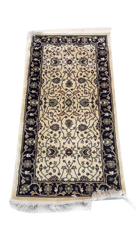 Buy CARPET WORLD Kashmiri Traditional Silk Carpet for Living Room-Ivory ...