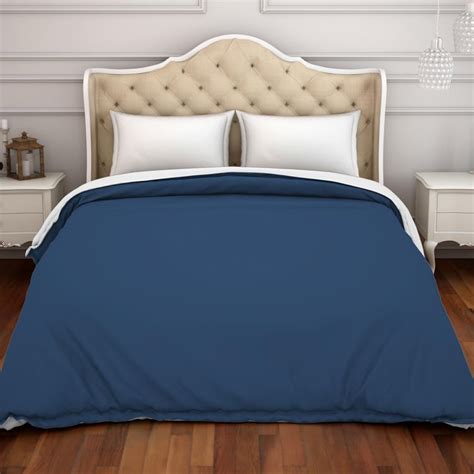 Buy Spaces Active Hygro Navy Blue Cotton Double Duvet Cover - 90X108Cm ...