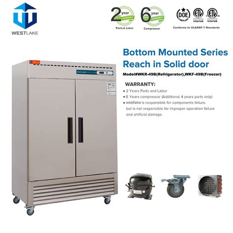 Buy WESTLAKE Commercial Freezer 2 Door 2 Section Stainless Steel Reach ...