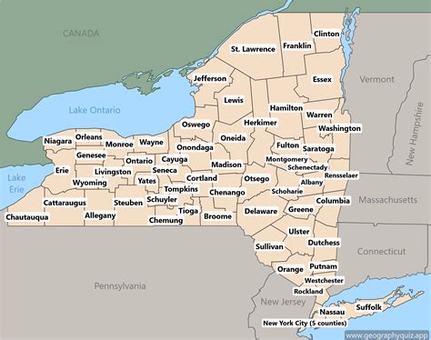 USA - New York - Counties Quiz 🌎 Geographyquiz.app