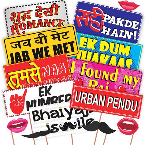 Buy Wobbox TM Desi Indian Style Desi Wedding Photo Booth Party Props ...