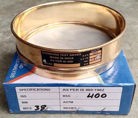 Test Sieve 8 inch (Diameter 200 mm) 38 Micron Stainless Steel Mesh with ...