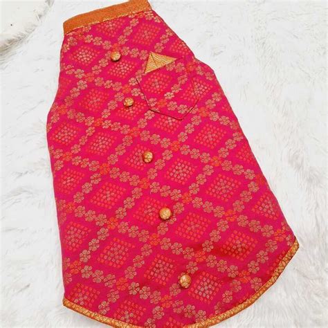 Buy Furvilla Ethnic Pattu Dog Sherwani Pink Online – Festive Pet Wear