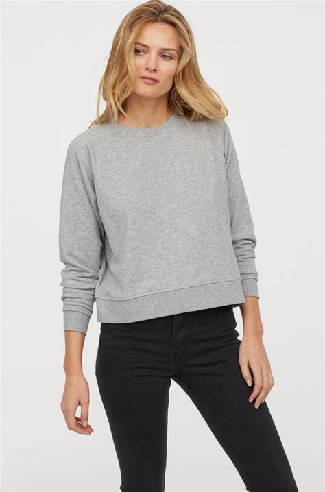 H&M Sweatshirt Light Grey Melange | Women hoodies sweatshirts ...