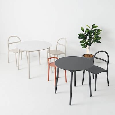 Indoor/outdoor Round table Aluminium legs L Light grey | MUJI