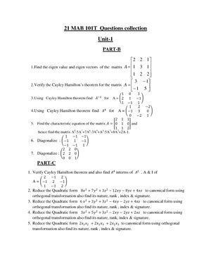 Lesson Plan - Summary Calculus and linear algebra - DEPARTMENT OF ...