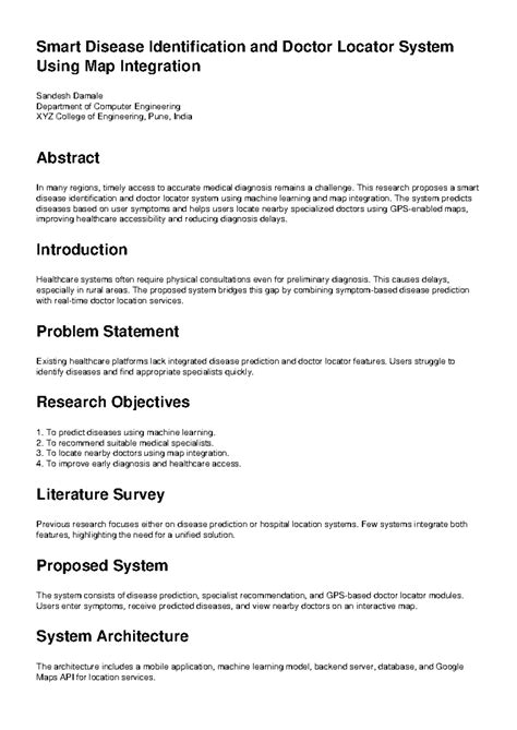 Smart Disease Identification & Doctor Locator System - Full Paper 1 ...