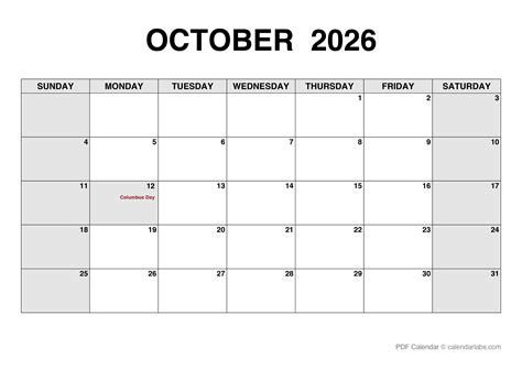 October 2026 Calendar With Holidays - astra.edu.pl