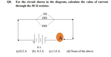 For the circuit shown in the diagram, calculate the value of current ...
