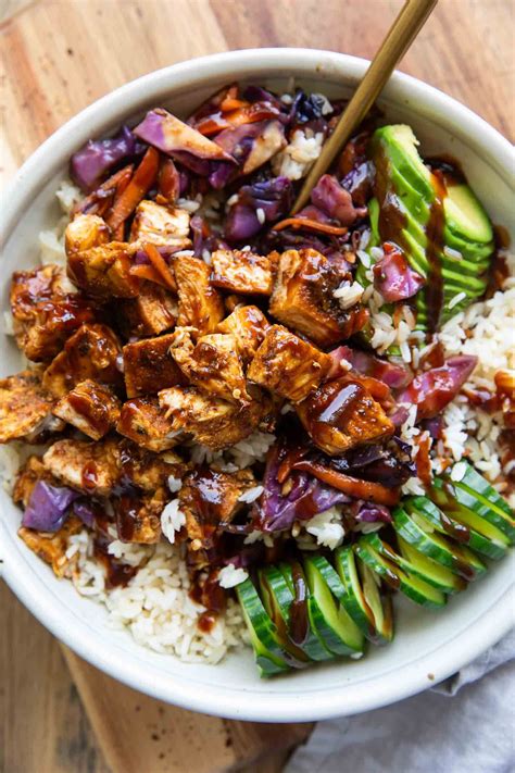 Healthy BBQ Chicken Rice Bowls