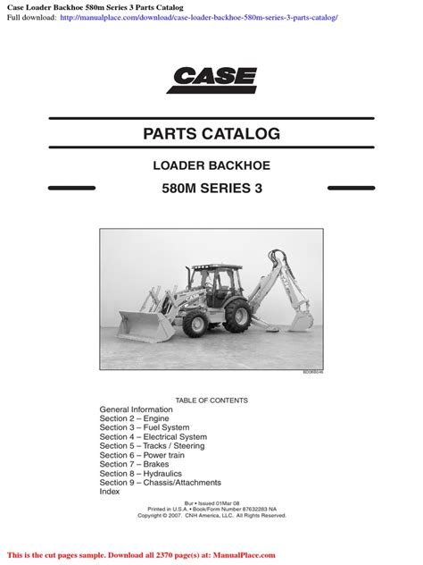 Case Loader Backhoe 580m Series 3 Parts Catalog | PDF
