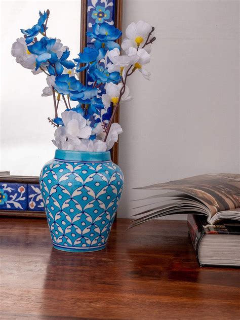 Blue Pottery Handiya Flower Vase – NEERJA INTERNATIONAL INC
