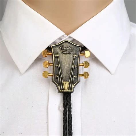 1pc Men's Gold-colored Bolo Tie With Musical Instrument Design, Fashion ...