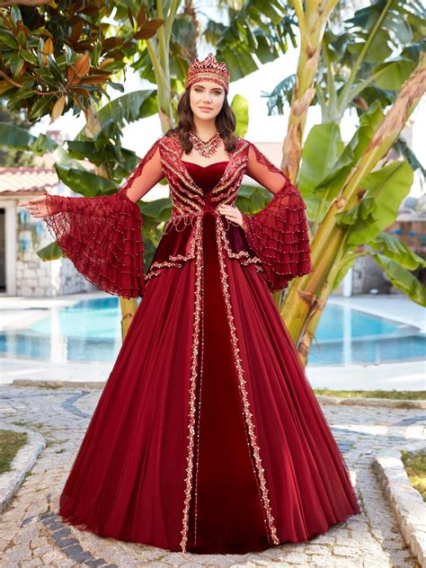 Turkey In Native Dress Traditional Vintage Red Turkish Wedding Dress