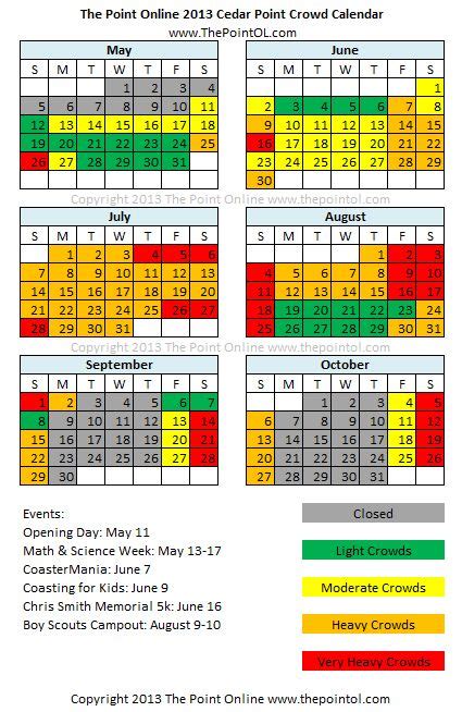 Crowd Calendar Cedar Point - prntbl.concejomunicipaldechinu.gov.co