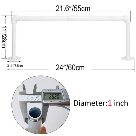 WEBI Clothing Rack Wall Mount,24'' Industrial Pipe Clothes Rack for ...