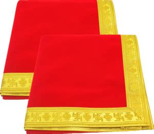 Bhakti Lehar ( Size: 1 Meter ) Big Large Size Plain Red Velvet Pooja ...
