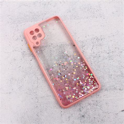 Maska(Futrola) Frame Glitter za Samsung A125F Galaxy A12 roze - Mob-Shop