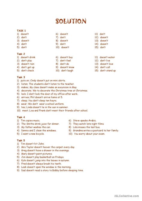 Image result for Present Simple Tasks