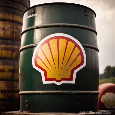 Barrel with Shell Company Logo and Paintings | Stable Diffusion Online