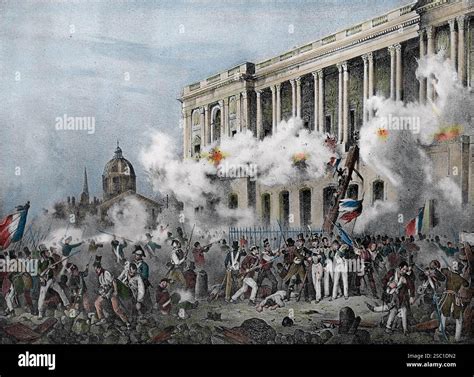 France. Paris. 1830 Revolution. 29 July. Combat and conquest of Louvre ...
