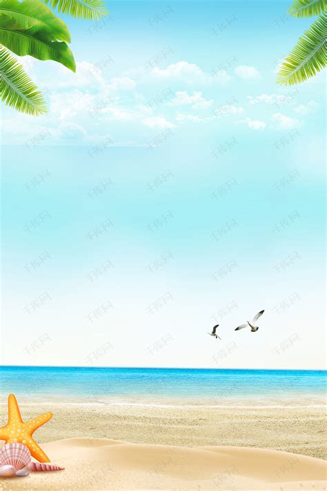 夏日海边椰子树banner背景图片免费下载_广告背景/psd_千库网(图片编号5901608)