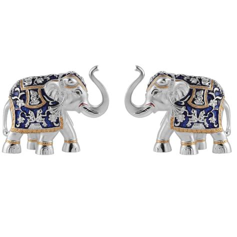 Set of 2 Silver Blue Meena Medium (9.5cm)