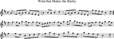Wind that Shakes the Barley on folk tune finder