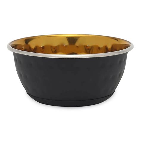 Heads Up For Tails Dot Embossed Black Dog Bowl for Pets- (S) 500ml ...