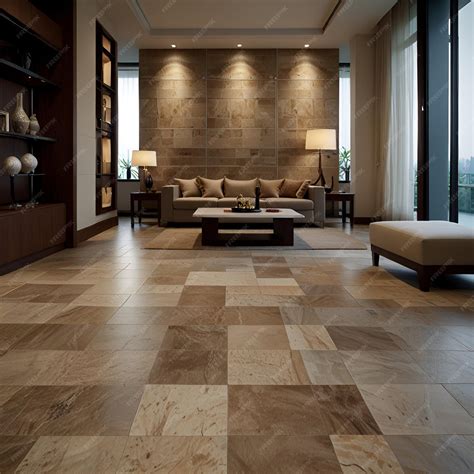 Premium Photo | Modern Floor tiles design for living room interior ...