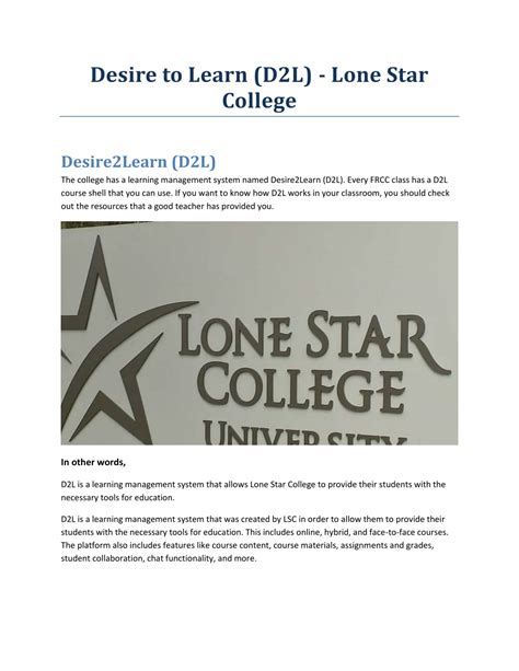 Lone Star College Login D2L at Dorla Walker blog