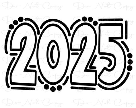 2025 - Doodle Number - Sublimation PNG and SVG - Digital Artwork - Etsy ...