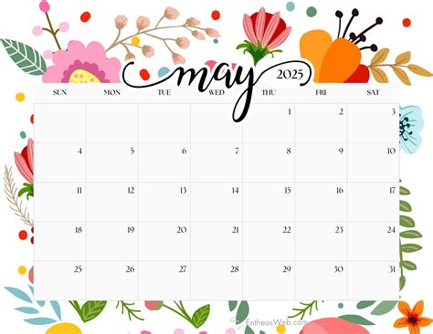Cute May 2025 Calendar - Calendar 2025 Printables