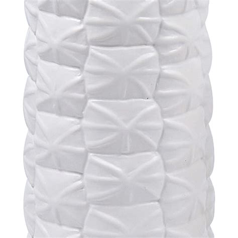 White Origami Design Ceramic Vase, 10.5"