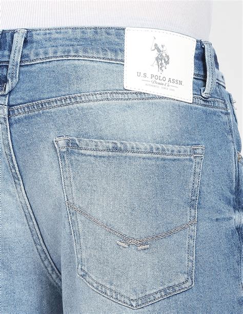 Men Blue Stone Wash Slim Straight Fit Jeans – U.S. Polo Assn. India