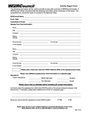 Fillable Online werc Meeting Announcement & Supply Request Form - WERC ...